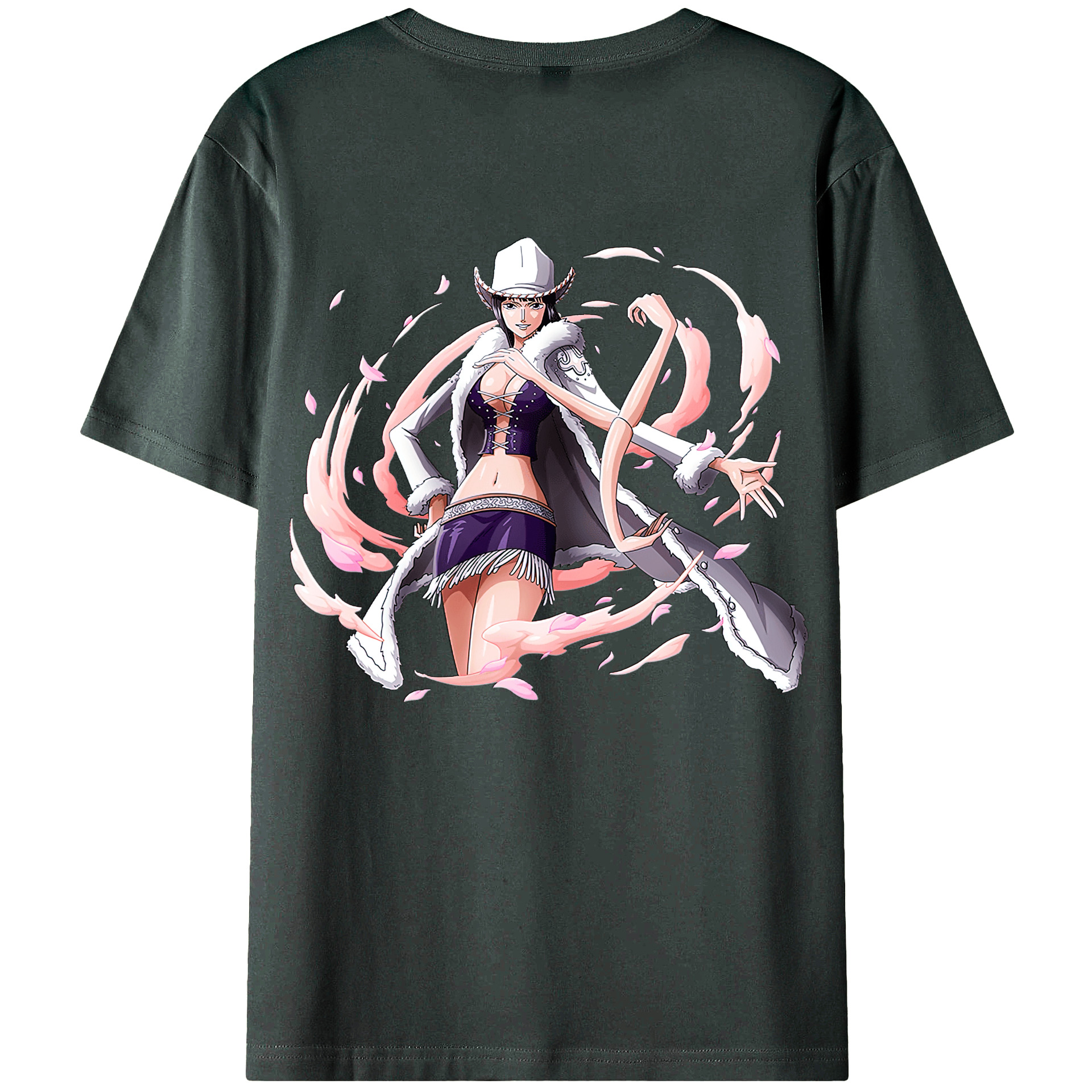 ワンピース ニコ・ロビン ONE PIECE Nico Robin 綿100％ メンズ半袖Tシャツ（バックプリント） 通気性